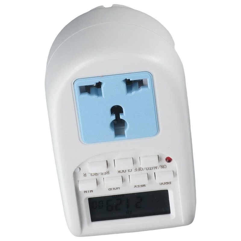Urjumpea European Standard Timer Socket 220V-240V Portable ABS Functional LCD