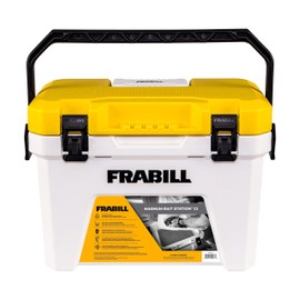 Frabill Magnum Bait Station 13 Quart Live Bait Well, White and Yellow