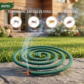 KICKOUTOR Mosquito Repellent Incense Coils with Natural Citronella Oil, 20 Coils & 4 Stands, DEET-Free Outdoor Protection for Patio, Backyard & Camping, Burns 5-7 Hours Against Gnats & No-See-Ums