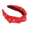 Rhinestone Embellished Knotted Headband Heart Decoration Knotted Jeweled Headband for