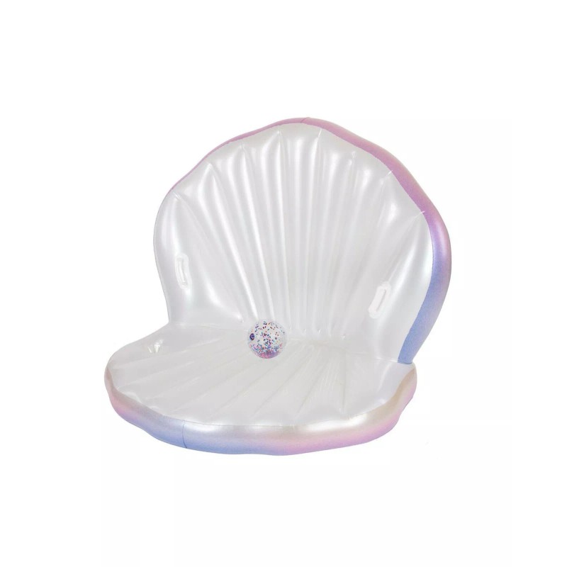 Poolcandy Inflatable Pool Float Giant Oyster Shell Lounge &Glitter Beach