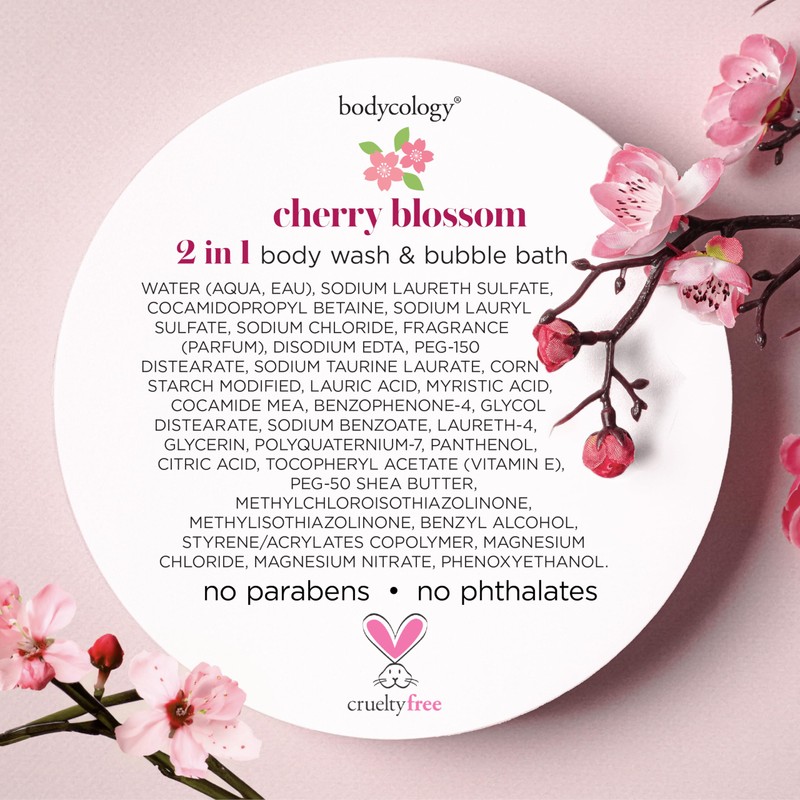Bodycology Cherry Blossom 2-in-1 Body Wash and Bubble Bath