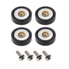 4x Replacement Shower Door Rollers/Runners/Wheels 19mm Diameter (Black-19mm-4pcs)