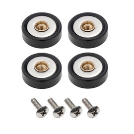 4x Replacement Shower Door Rollers/Runners/Wheels 19mm Diameter (Black-19mm-4pcs)