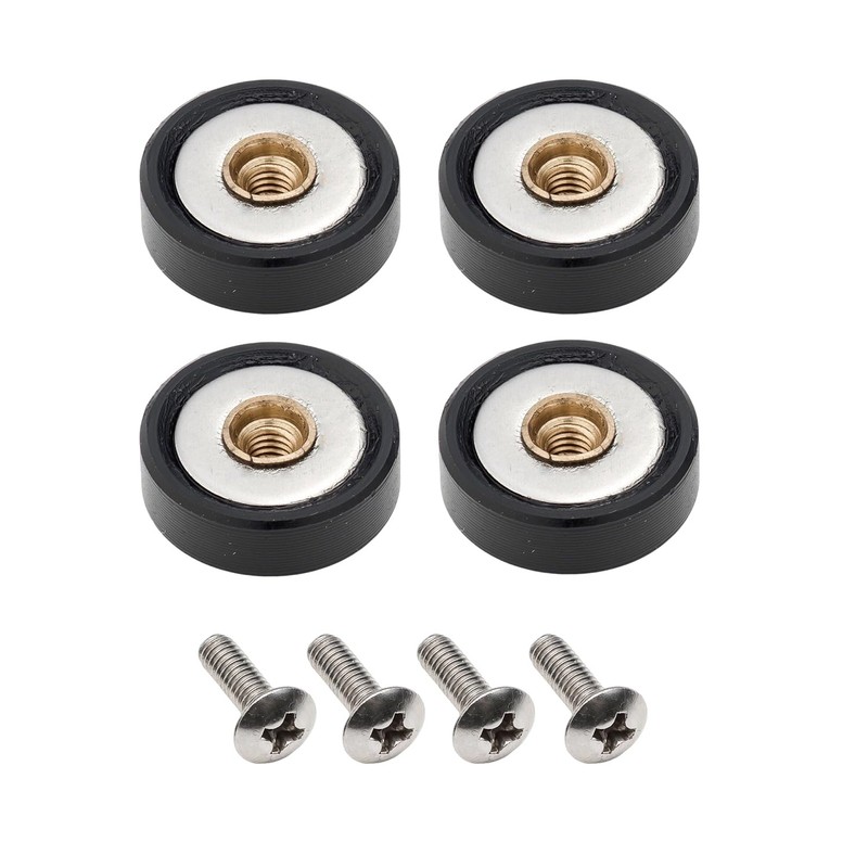 4x Replacement Shower Door Rollers/Runners/Wheels 19mm Diameter (Black-19mm-4pcs)