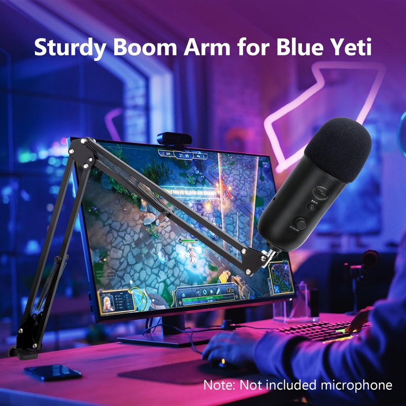 Blue Yeti Microphone Stand with Foam Cover - Suspension Boom