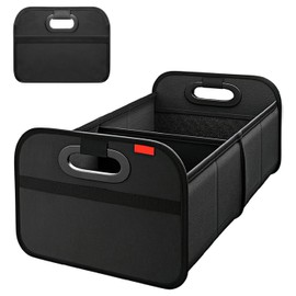 Trunk Organizer for Car, Portable Car Boot Tidy Foldable Waterproof Auto Storage Bag Cargo Trunk Groceries Organizer, Auto Accessories Universal for SUV, Truck, Van, Sedan (Medium Black)