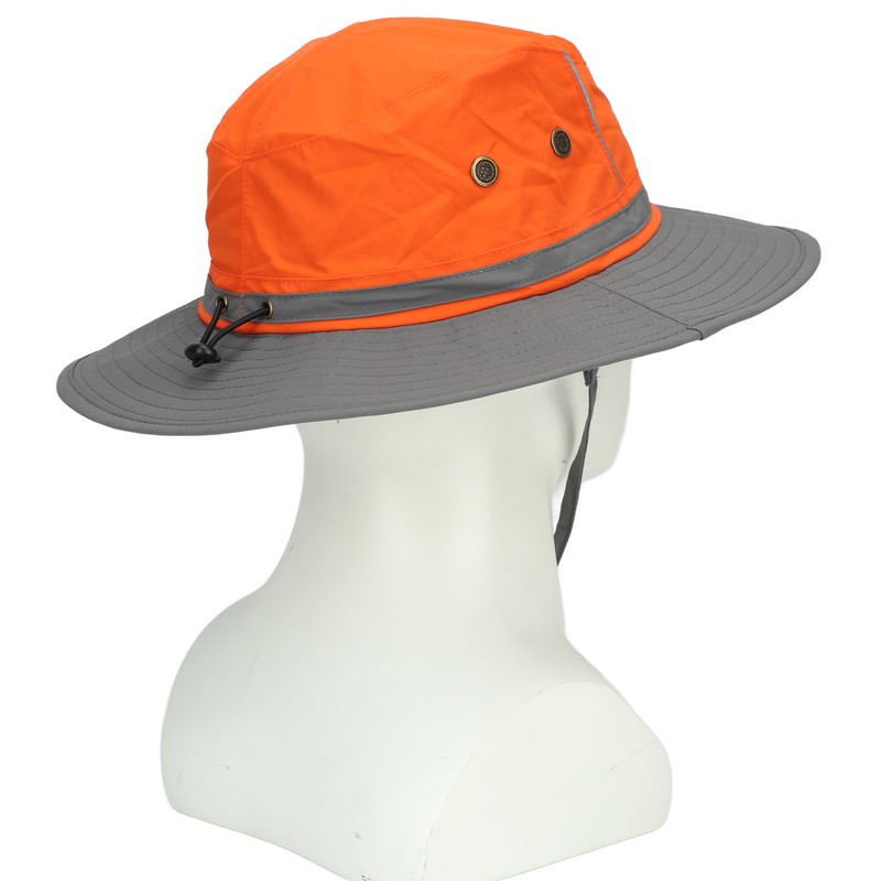UPF50+ Fishing Hat with Reflective Strip Mesh Vents Adjustable Wide