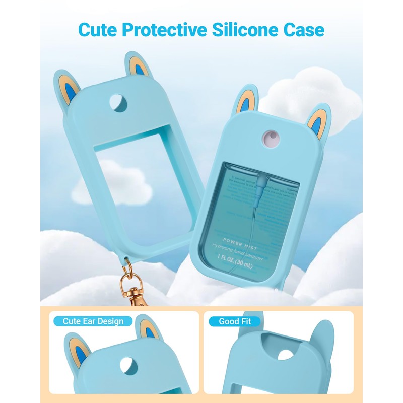 Cute Ear Silicone Case Compatible with Touchland Hand Sanitizer Spray