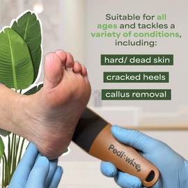 PEDI-WISE Double Sided Foot File - Extra Large Professional Foot Rasp for Hard Skin Removal - Concave/Convex Shape for Maximum Efficiency - Recommended by Podiatrists