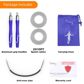 Jump Rope, High Speed Weighted Jump Rope - Premium Quality Tangle Free - Self-Locking Screw-Free Design - Jump Ropes for Fitness - Skipping Rope for Workout Fitness, Crossfit & Home Exercises Blue