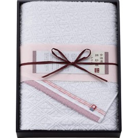 Imabari Towel, Imabari Cotton Saori Gift Set, Mother's Day, Birthday, Gift, New Life, Household Celebration, Gift, Made in Japan, Boxed (1 Bath Towel (Pink))