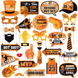 Let The Madness Begin Basketball Photo Props College Basketball Party Photo Booth Props Kit Basketball Themed Party Photography Decoration Supplies 30 Pieces
