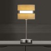 K LIVING Chrome Table Lamp with Layer Fabric Shade Yellow