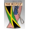Rear view mirror car flags Jamaica and USA Jamaican unity