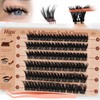 Preglued Eyelash, Higu clace Volume Pre Glued Cluster Lashes Mix