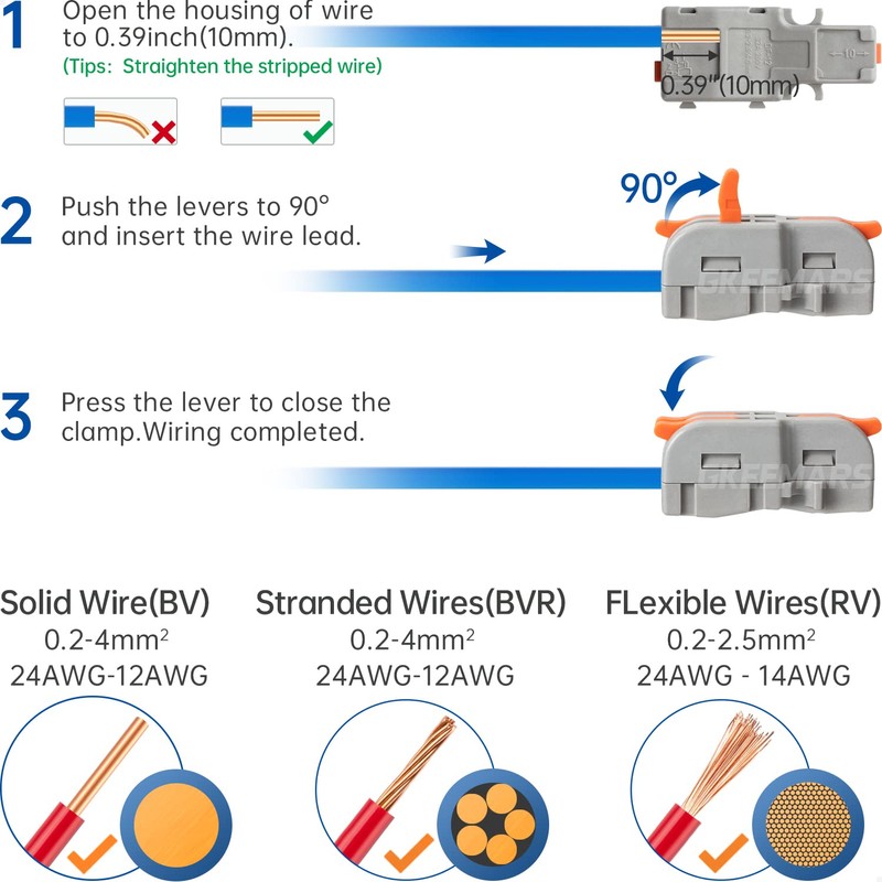 GKEEMARS 20Pcs Mini Electrical Wire Connectors, DIY Splicing into 4/6/8/9/10