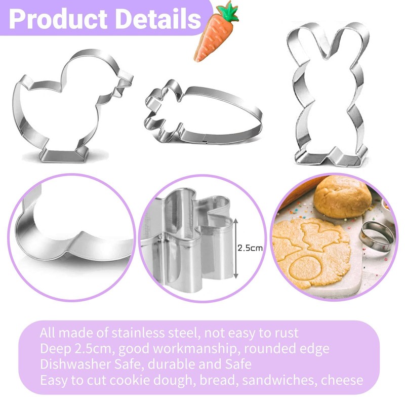 JALEVID Easter cookie cutter, 11 pieces, Easter cookie cutters, Easter