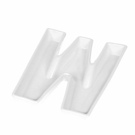 Coffeezone - Bandeja de cerámica para caramelos y tuercas, Blanco, Letter W, 1