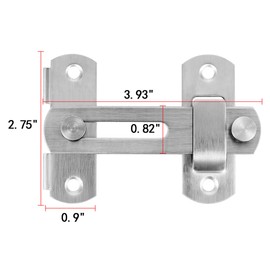 Wocoe 3 Packs Brushed Nickel Flip Latch Gate Latches,3.93"x2.75"，Premium Safety Door Locks for Barn,Wood Fence,Sliding French Doors,and More，Versatile Gate Hardware for Enhanced Security and Style