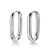 Rosefield Women's Large Oval Silver-Tone Hoop Earrings, 2.55 x 1.75cm