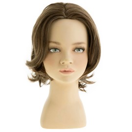 Dsimeig Short Brown Boy Wig Synthetic Layered Wavy Child Wig Cosplay Halloween Costume Use