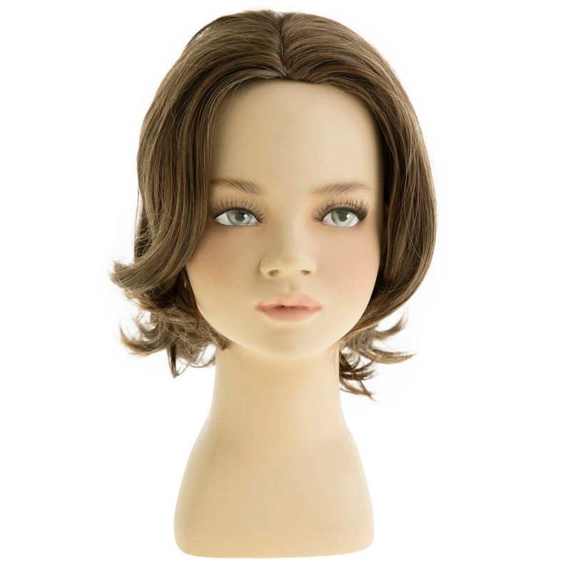 Dsimeig Short Brown Boy Wig Synthetic Layered Wavy Child Wig