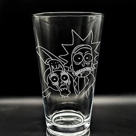 RICK-&-MORTY Engraved Beer Pint Glass | Inspired the Classic TV Show | Great Drinking Gift Idea!