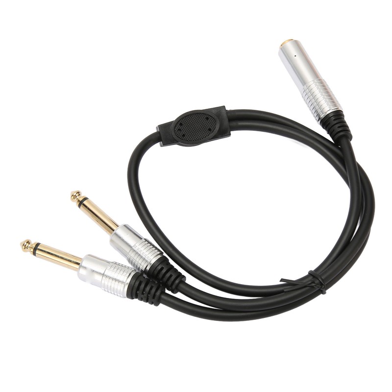6.35mm Splitter Cable Female to Dual Male Gold Plated Plug