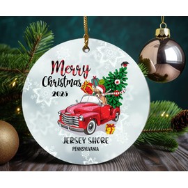 Family Christmas Ornaments 2024 Ornament City State Jersey Shore Pennsylvania Gift Holidays Party Xmas Decoration Home Decor Funny Gift Together MDF Plastic 3"