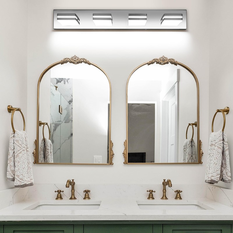 SineRise LED Modern Bathroom Vanity Light Fixtures (4-Light, 30-Inch), Chrome