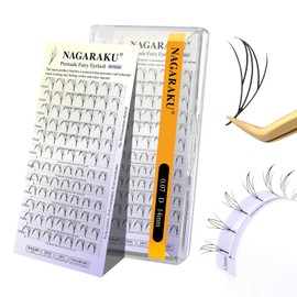 NAGARAKU Comic Fairy Eyelashes, 84 Fans Clover & Y Eyelash Mix, Manga, Anime, Soft Volume, Individual Premade, One-Piece Shaped, Easy to Apply, Flat Root, Lace Base Fan (0.07 D 14 mm)