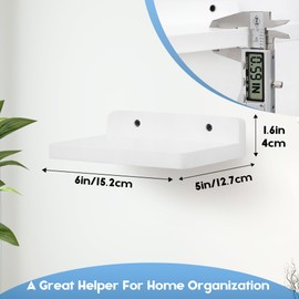 NIUBEST Small Floating Shelf, 5x6 Inch, Display Bars for Wall, Mini Shelf, Rustic Wooden Shelf for Bedroom, Living Room, Bathroom, Kitchen (6, Rustic White)