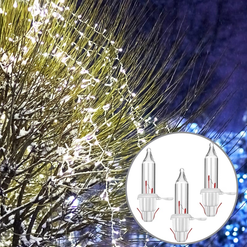Mudder 100 Count Christmas Tree Lights Replacement Bulbs Mini Incandescent