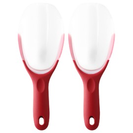 Spring Chef Red Magnetic Ice Scoop for Freezer Bin - Flexi-Plastic Ice Scoopers for Food with Soft Grip Handle - Popcorn Scoop - Kitchen Scoopers for Flour, Grain, Pet Food - Dishwasher Safe - 2 Pack