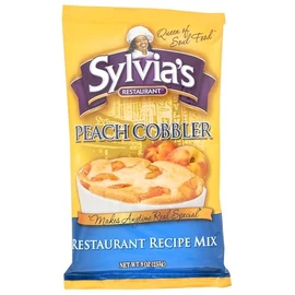 Sylvia’s Restaurant Peach Cobbler Recipe Mix, Delicious Desserts Made Easy with Sylvia’s Peach Cobbler Baking Mix, 9oz Bag