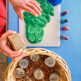 Animal Foot Print Stamp - Craft Stamps - Animal Stamp for Craft, Wooden Animal Paw Stamp, Art Stamps, Creative Footprint Stamp