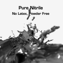 Infimor Nitrile Disposable Gloves 8 Mil Heavy Duty Industrial Nitrile Gloves with Diamond Texture, Large, Pack/50