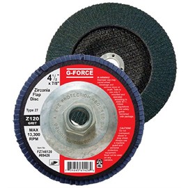 Griton FZ946120 Industrial Type 29 Abrasive Flap Disc, 4 1/2" Diameter, 5/8" 11 Hub, 120 Grit Zirconia Alumina Grain (Pack of 10)