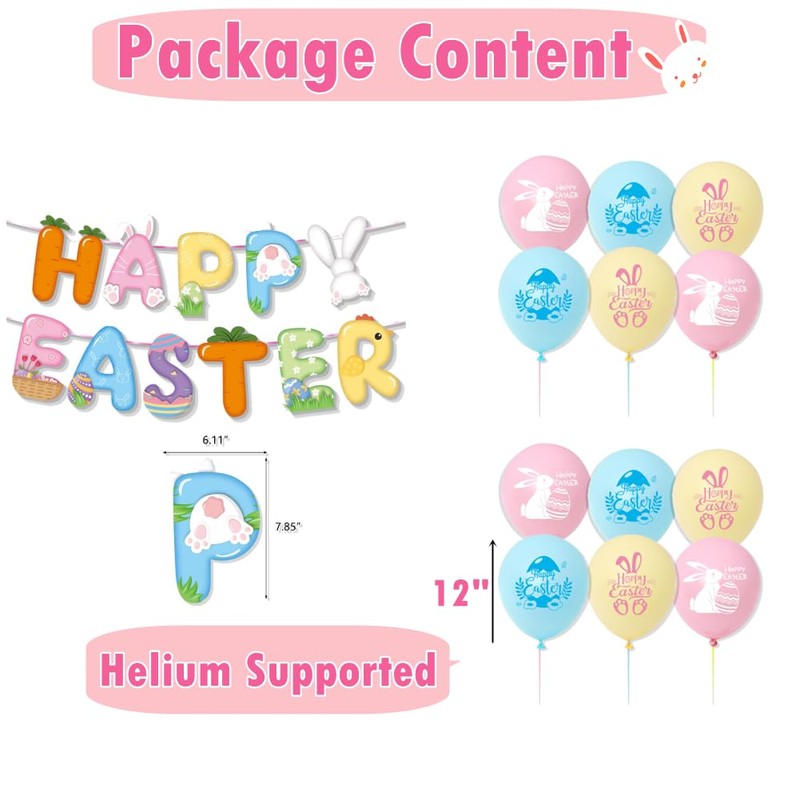 23 Pieces Happy Easter Decorations Set, Easter Party Supplies with