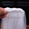 WEZTEZ Bridal Veils Beaded Edge Wedding Veil,1 Tier Pearl Crystal