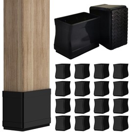 16Pcs Clear Non Slip Square Chair Leg Protector - Non Skid Furniture Grippers, Anti-Slip Silicone Furniture Feet Caps, (Fit:1.26-1.58").