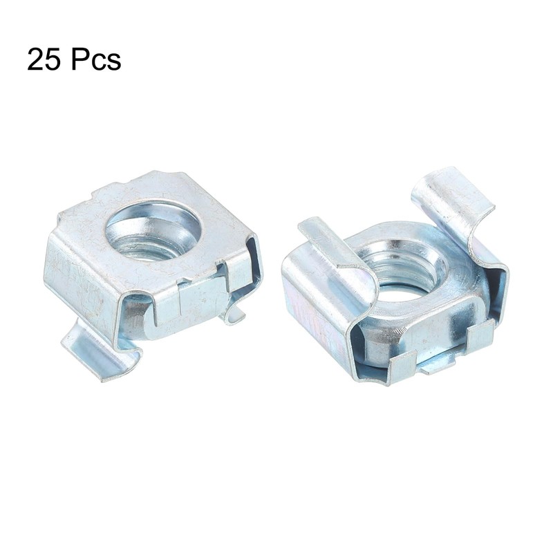 sourcing map 5/16-18 Cage Nut, 25Pcs Snap-in Cage Nuts, Carbon