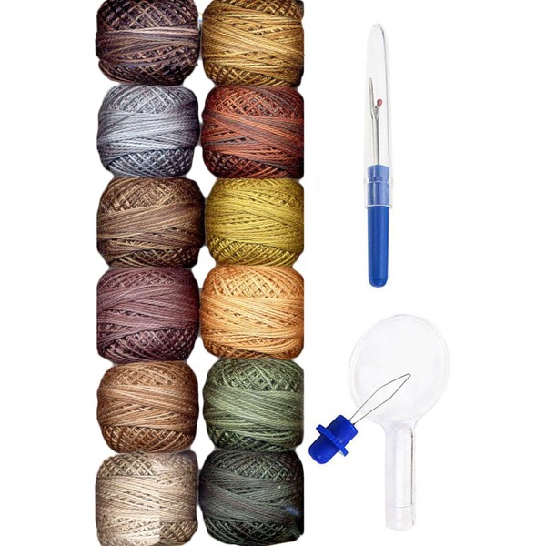 Valdani Embroidery Thread Perle Cotton Size 8 Hand-Double-Dyed Earthly Treasures