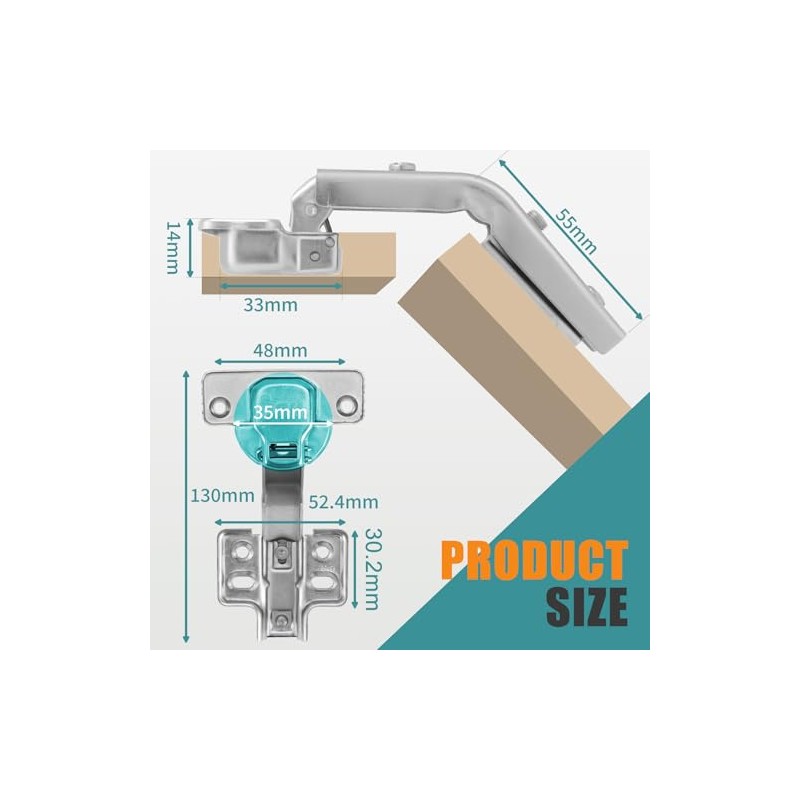 HBL' 165° & 135° Soft Close Cabinet Hinges for Lazy