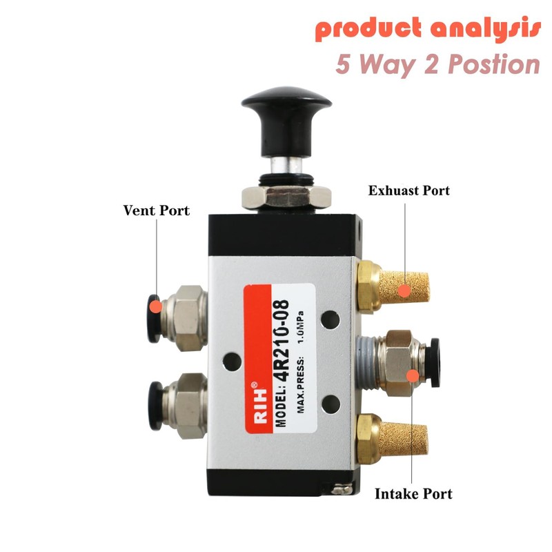 RIH Pneumatic Lever Operated Manual Switch Valve 1/4"NPT Solenoid Valve