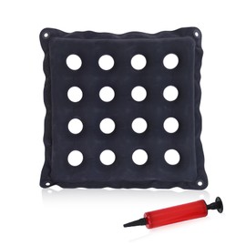 DHSWNNG Pressure Relief Cushion for Prevention Sores, Inflatable Cushion 16 Holes Square Pressure Cushions with Pump Seat Air Cushions Pressure Sore Cushioned for Chair