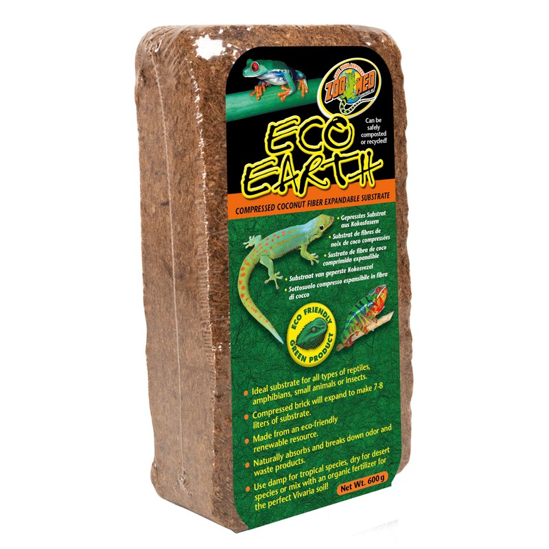 Eco Earth Compressed Coconut Fiber Substrate Single Brick, 2 Pack