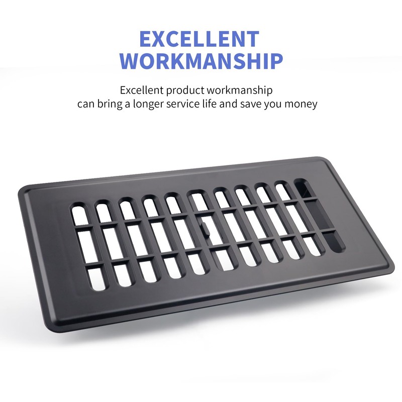 Floor Register 4x10, Plastic Air Vent Covers with Adjustable Airflow,