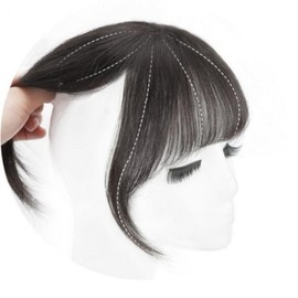 3D Synthetic Hair Bangs Extension See-Through Bangs Light Brown